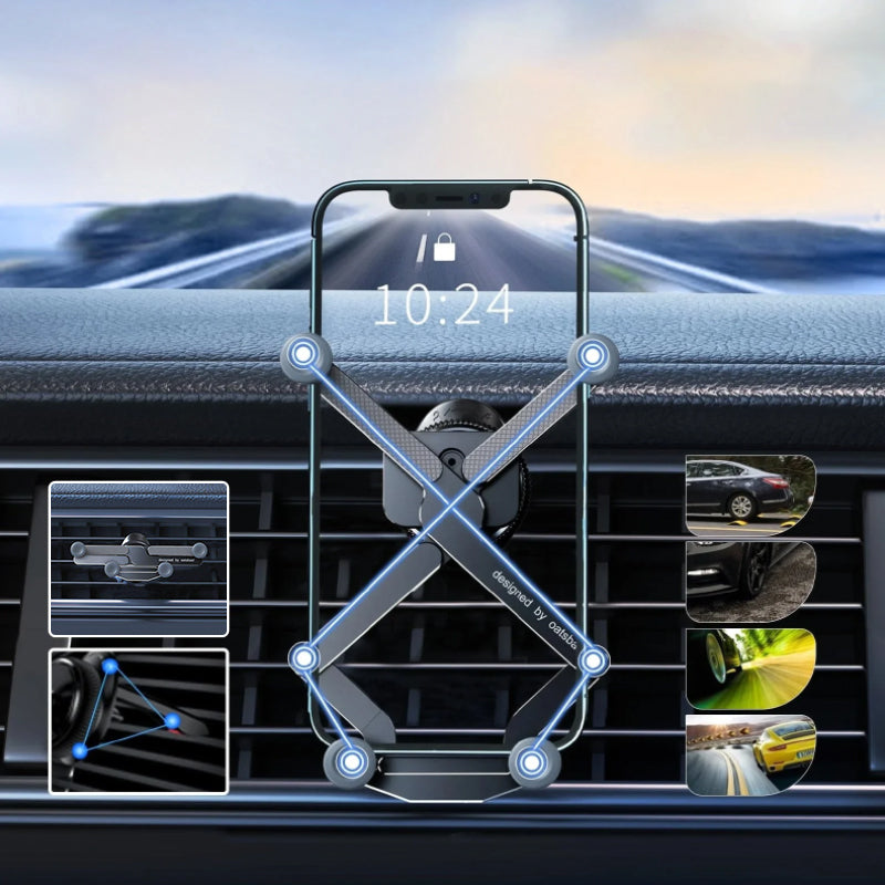 Support de téléphone de voiture de montage d'évent rotatif invisible