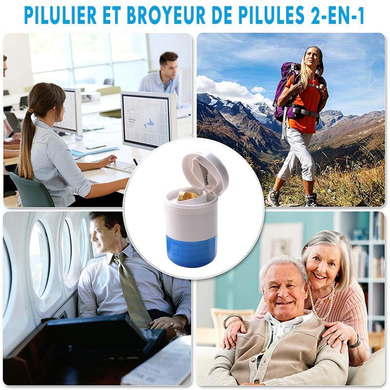 2-en-1 Pilulier et Broyeur de Pilules Multifonctionnel