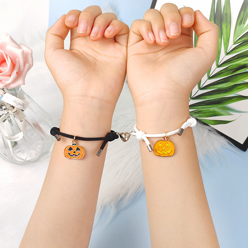 Bracelet magnétique pour couple avec coeur