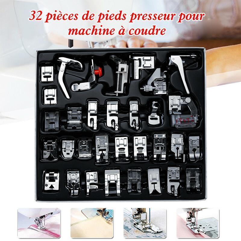 32 PIÈCES DE PIEDS PRESSEUR POUR MACHINE A COUDRE EN KIT