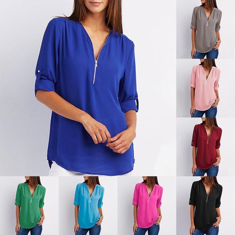 Blouse-Couleur Pure-Clo V