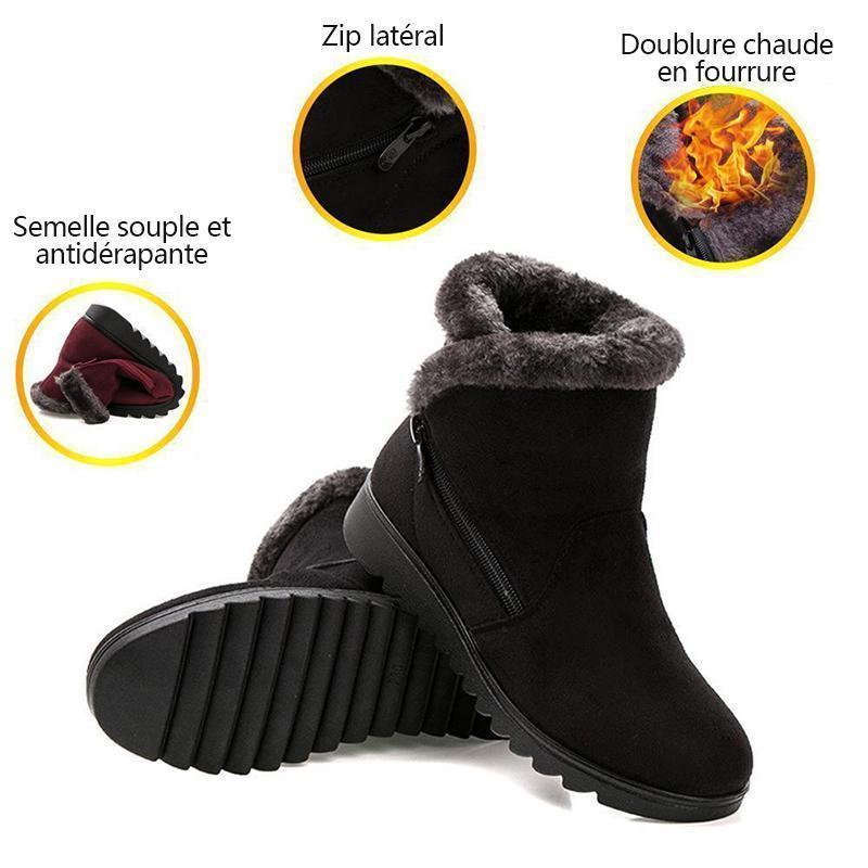 Bottes de Neige Chaudes et Antidérapantes