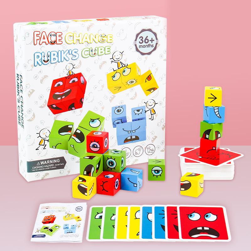 Cubes de Construction à Emoji avec Cloche
