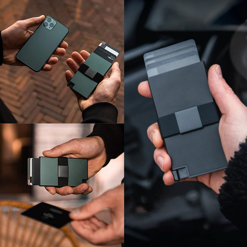 Porte-cartes en aluminium pour homme