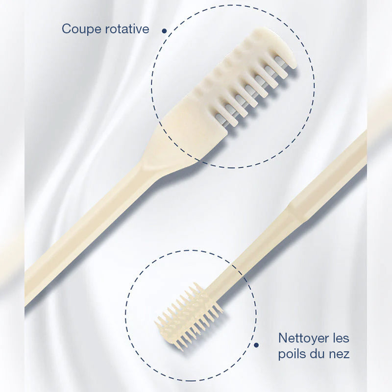 Couteau à poils de nez double face