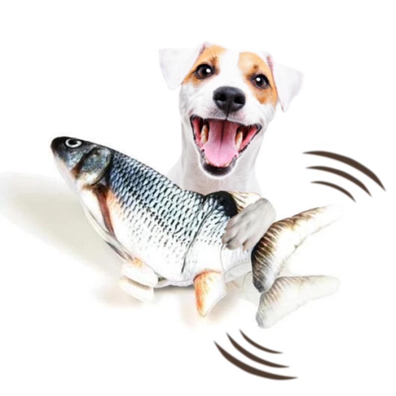 Jouet de poisson pour animaux de compagnie de charge USB de simulation en peluche
