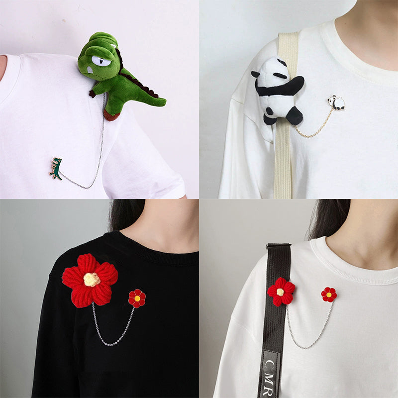 Broches en chaîne en peluche