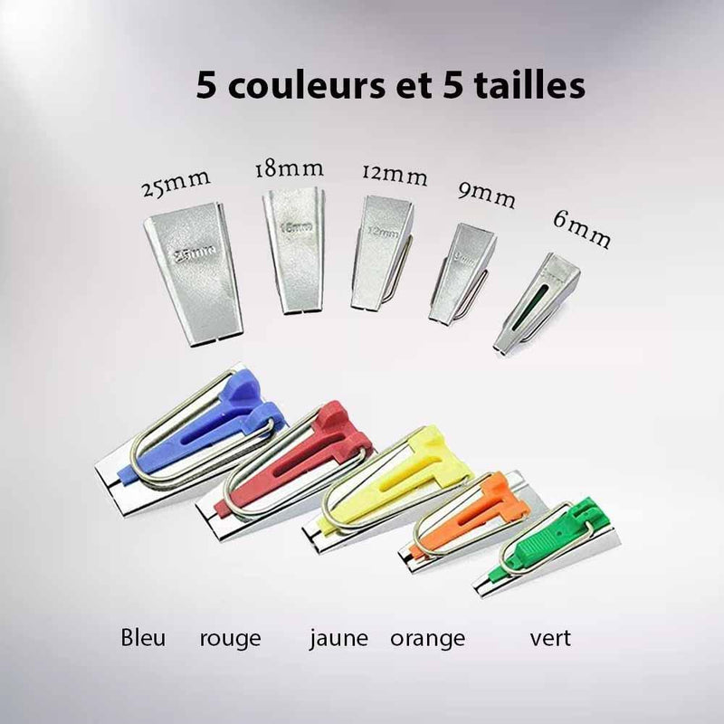 Kit de Outils de Tissu Biais Fabricant Ruban pour Décoratif Bricolage 5 Pièces