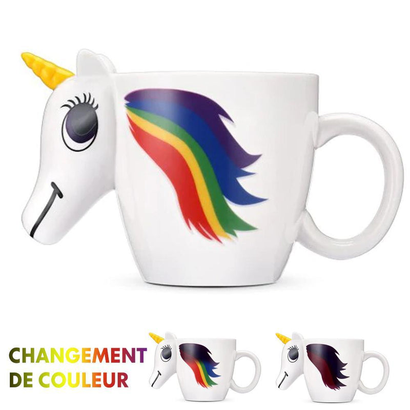 Tasse de 3D Licorne Sensible à la Chaleur en Céramique