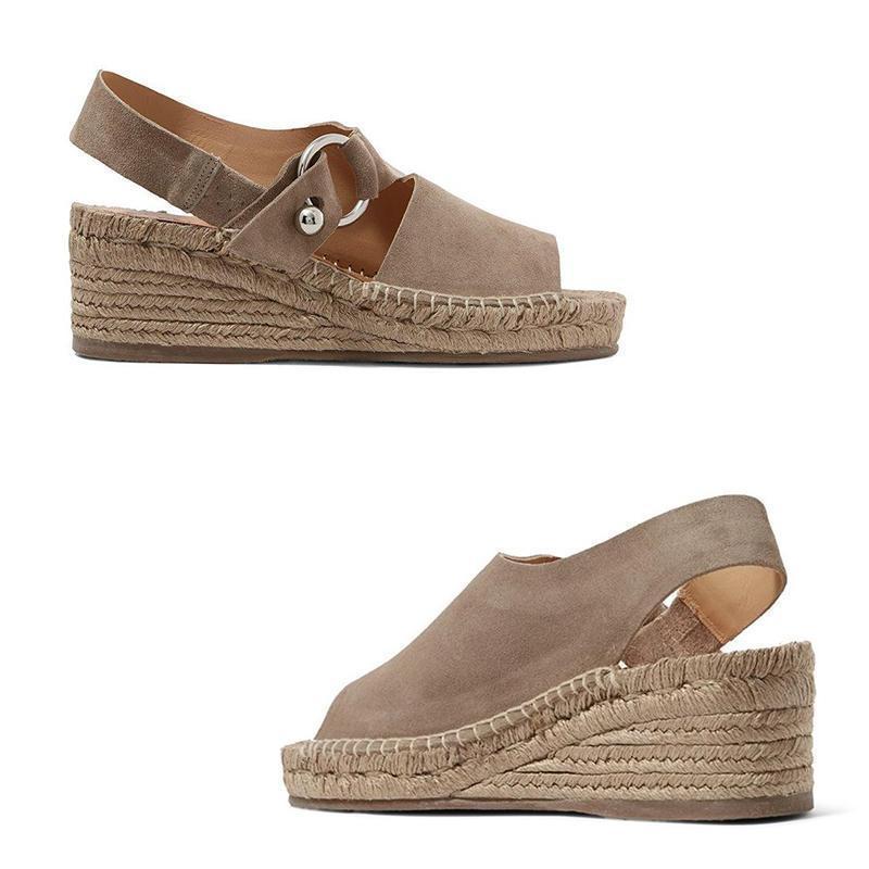 Sandales de Espadrille Compensées avec Nœud Papillon pour Femmes