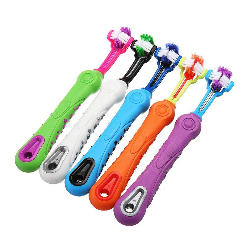 Brosse à dents pour animaux de compagnie à trois côtés
