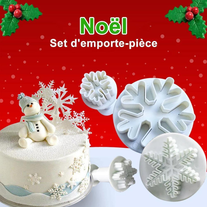 Moule à Gâteau Flocon De Neige De Noël (22 pcs)
