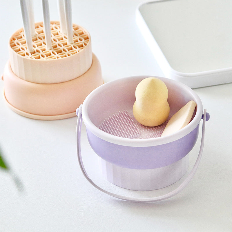 Bol de nettoyage pour pinceaux de maquillage 3 en 1