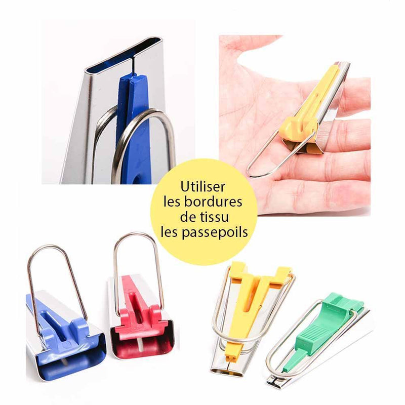Kit de Outils de Tissu Biais Fabricant Ruban pour Décoratif Bricolage 5 Pièces