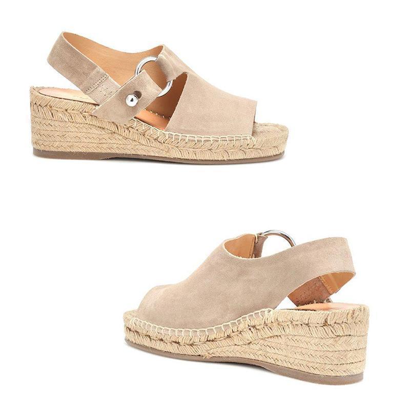 Sandales de Espadrille Compensées avec Nœud Papillon pour Femmes