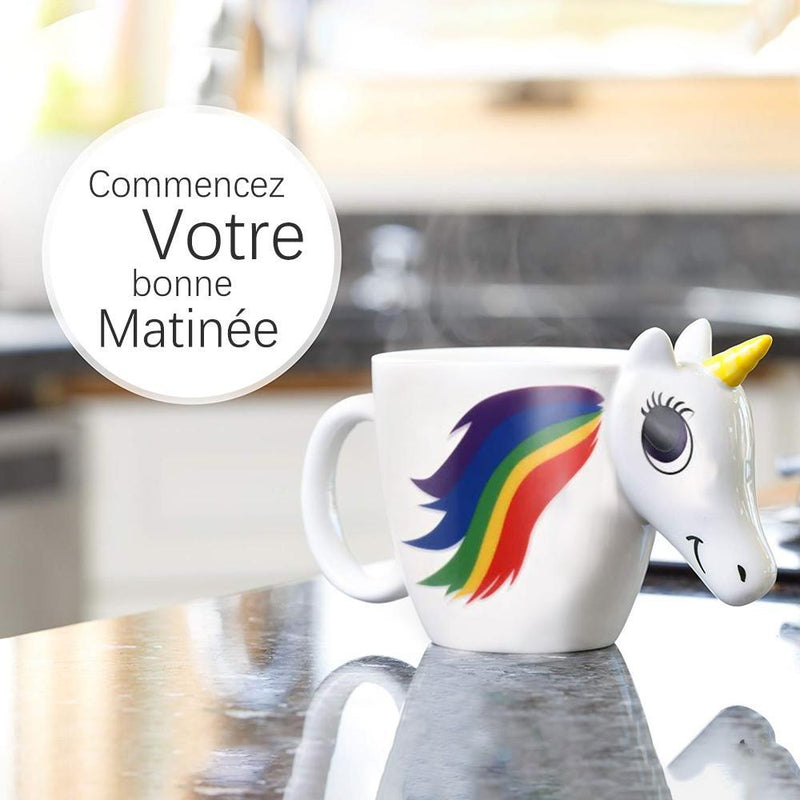 Tasse de 3D Licorne Sensible à la Chaleur en Céramique