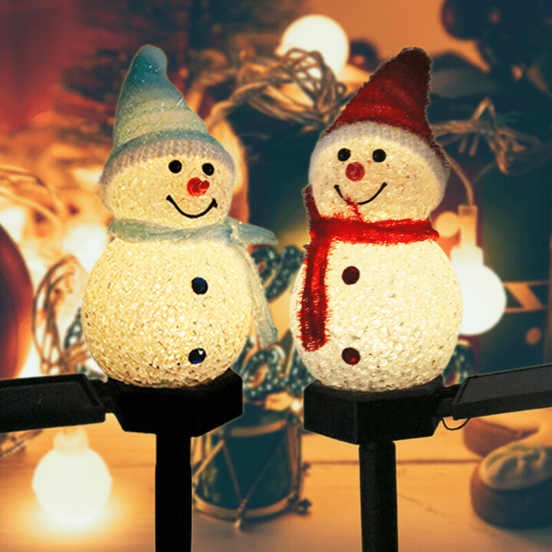 Lampe solaire imperméable pour bonhomme de neige