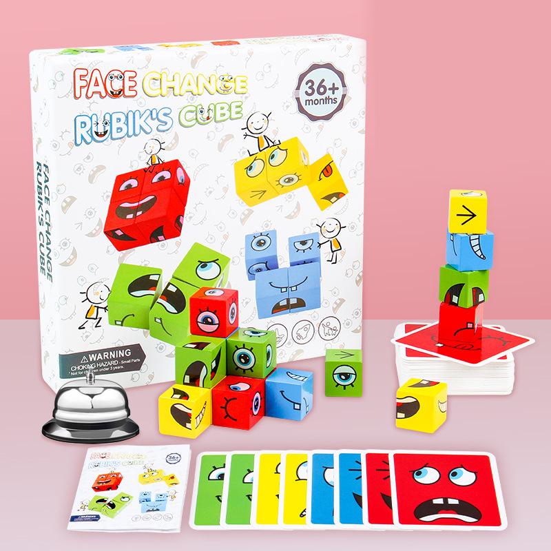 Cubes de Construction à Emoji avec Cloche
