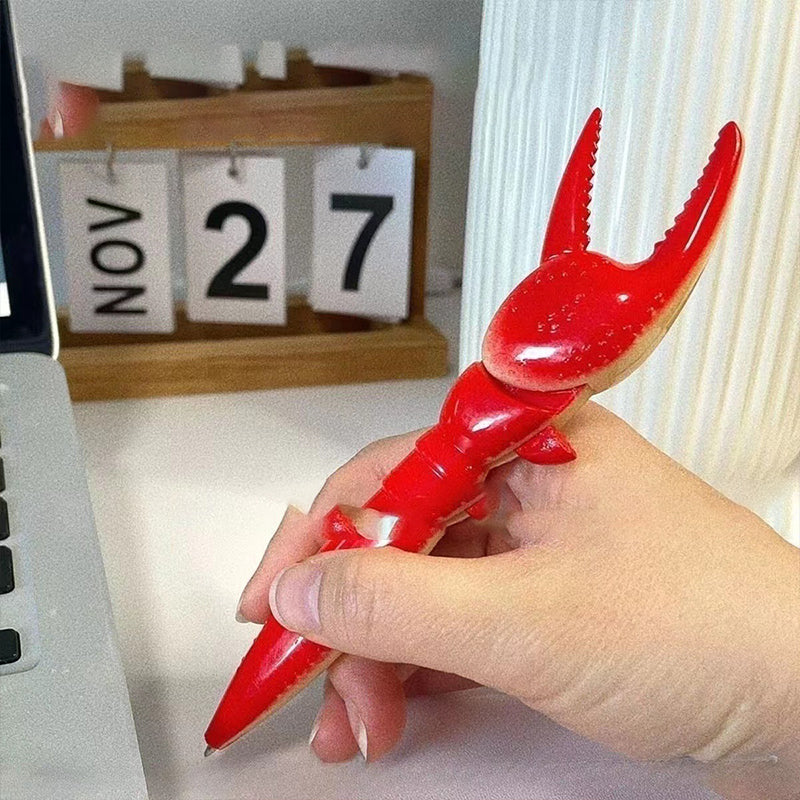 Stylo à bille à pince crabe mignon