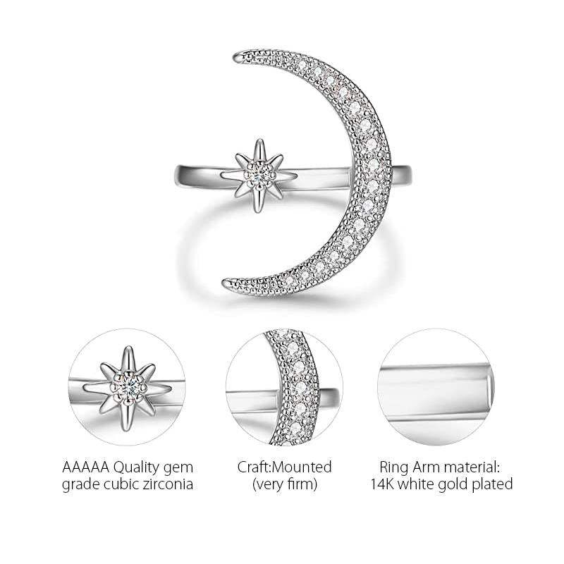 Bague Lune et Étoile