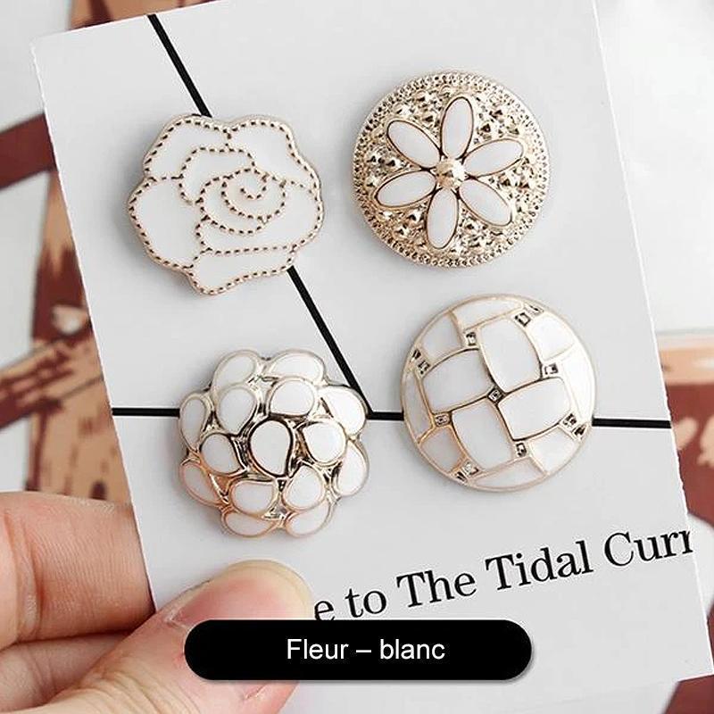 Boutons de Broche Décor Rond Perle