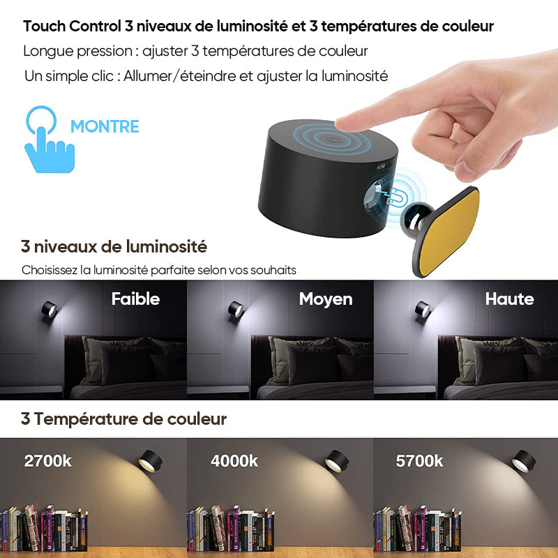 Lampe murale magnétique