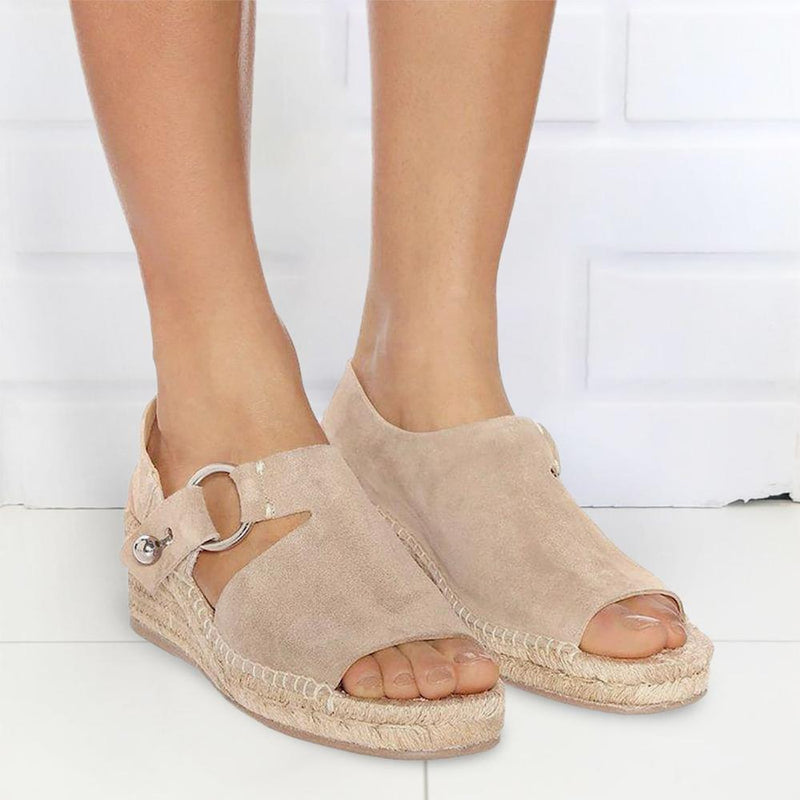 Sandales de Espadrille Compensées avec Nœud Papillon pour Femmes