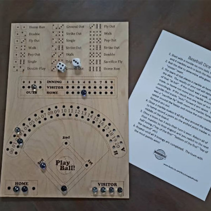 Jeu de plateau de dés de baseball