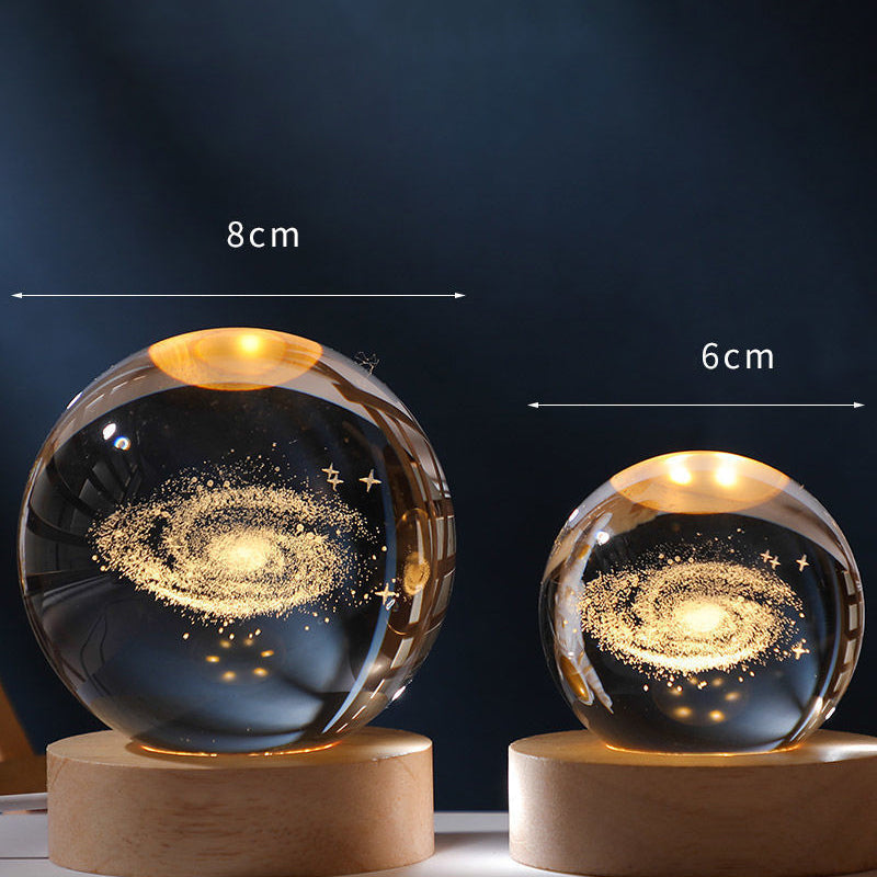 Veilleuse boule de cristal rougeoyante