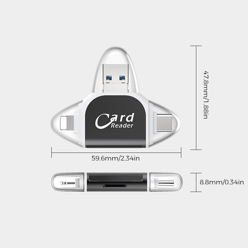 Multi-poort 4 in1 universele SD TF-kaartlezer