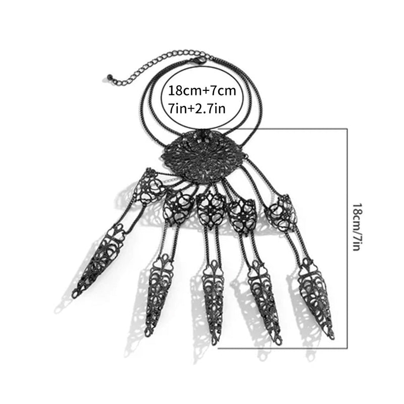 Bracelet gothique en métal découpé avec gants