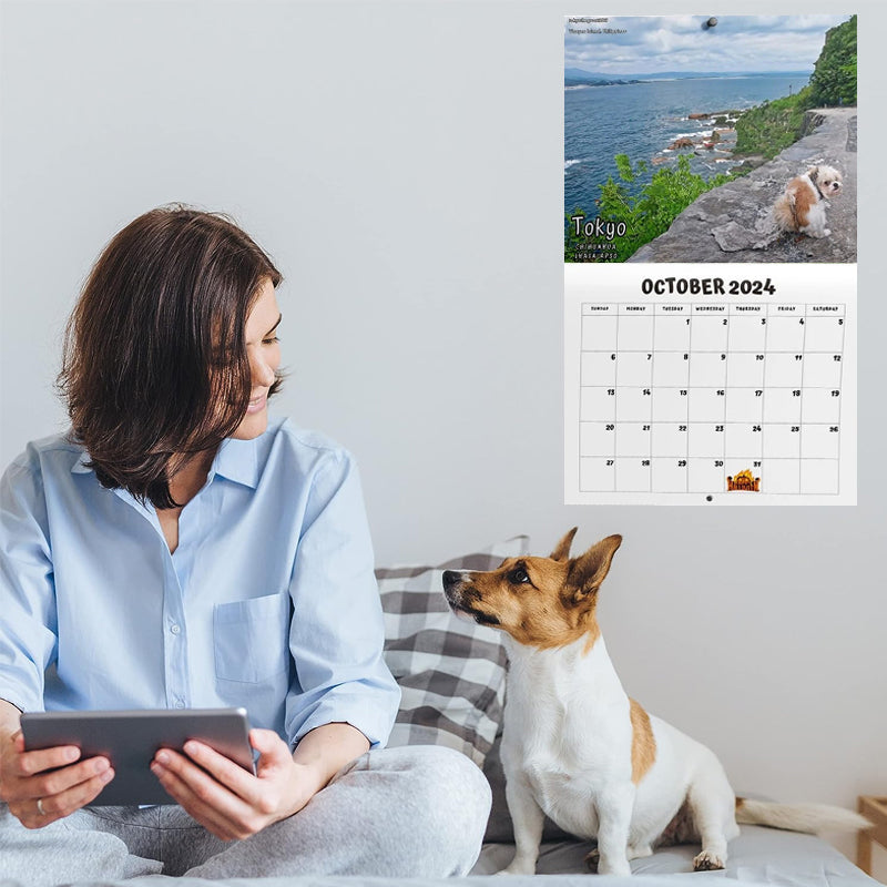 Voorverkoop >> Kalender 2024 van honden die hun behoefte doen op mooie plekken