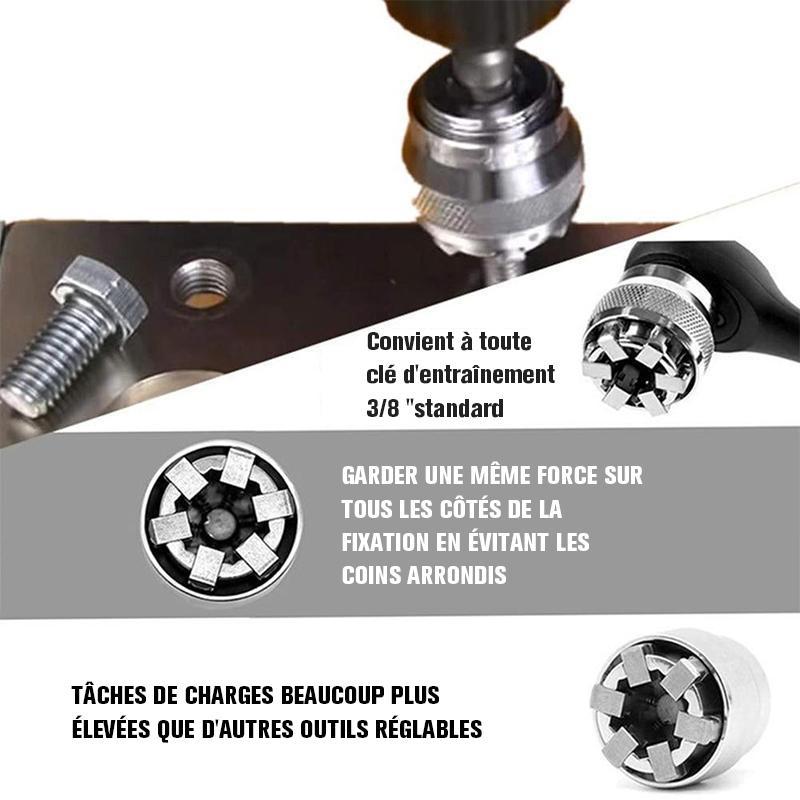 Clé à Douille Universelle Ajustable pour Écrou