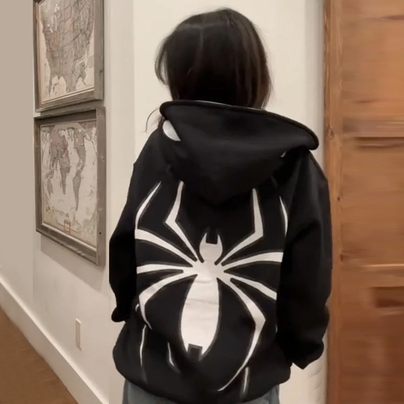 Sweat à capuche zippé Spider Punk