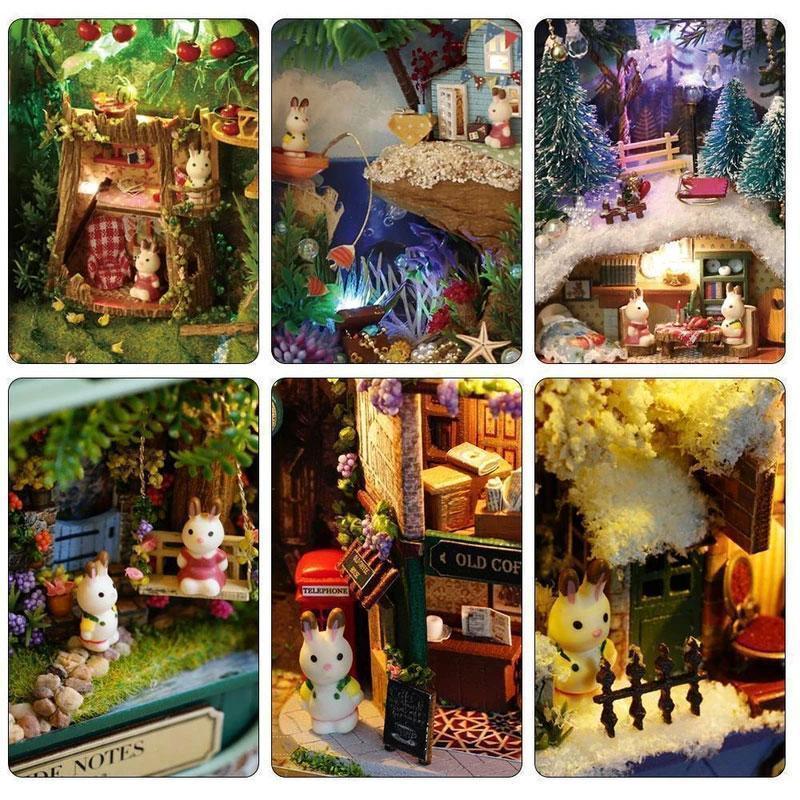 Maison de poupée miniature 3D avec des jouets de bricolage légers