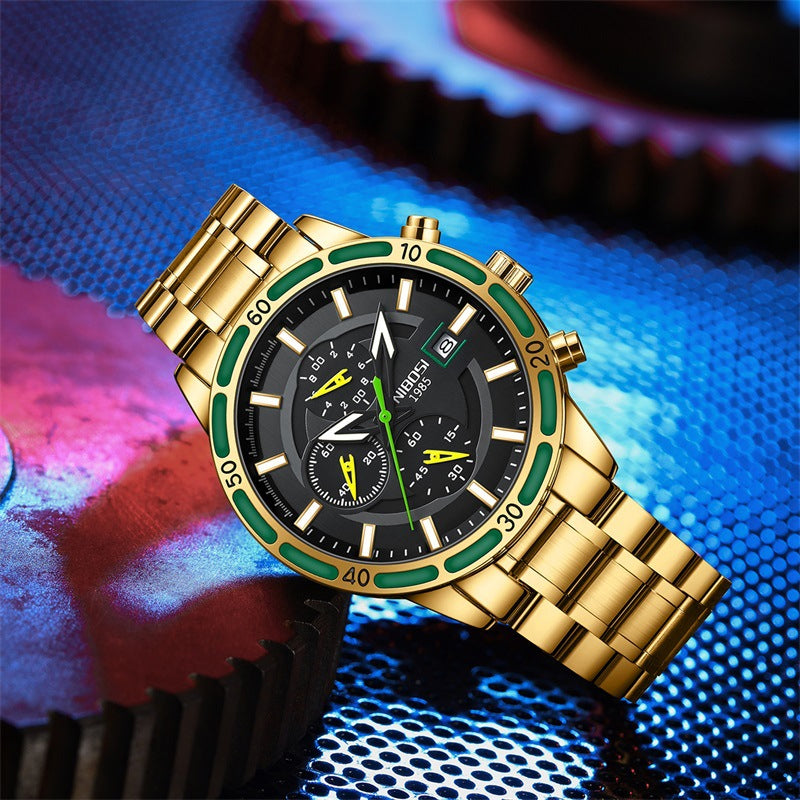 Montre à quartz multifonction pour homme