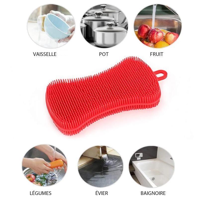 Brosse à Vaisselle en Silicone Outil de Nettoyage Multifonctionnel de Cuisine