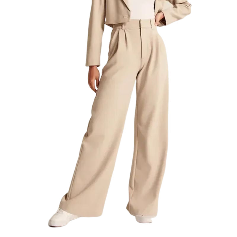 Pantalon confortable et ajusté à jambes larges