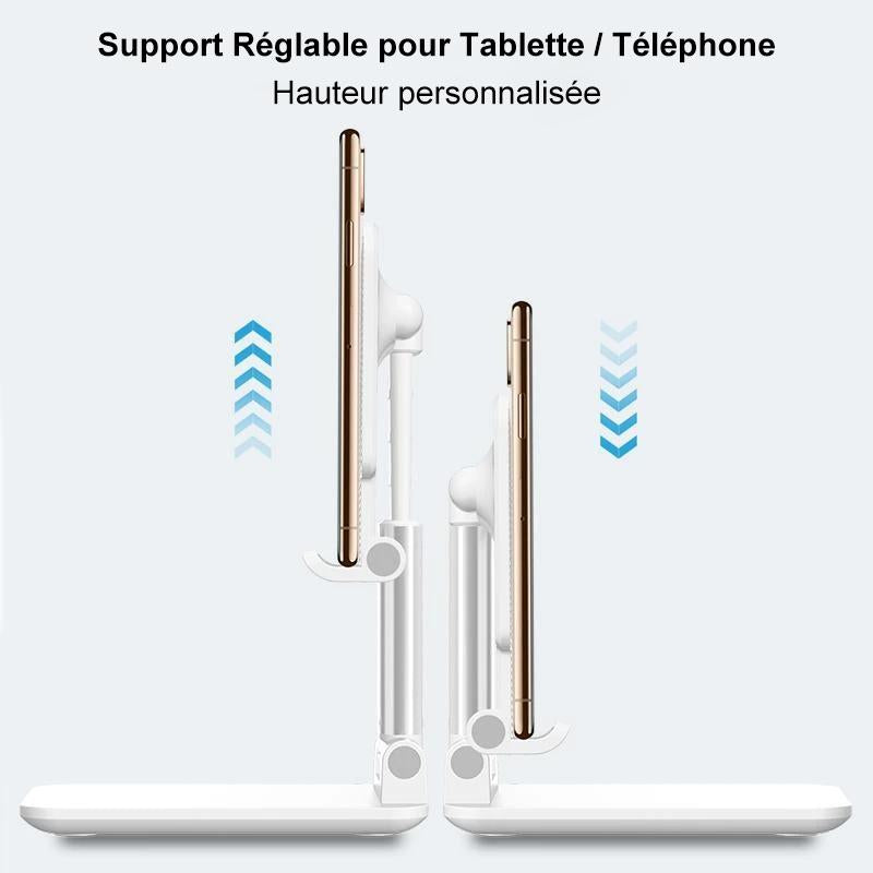 Support de tablette de téléphone de bureau pliable, support de bureau mobile