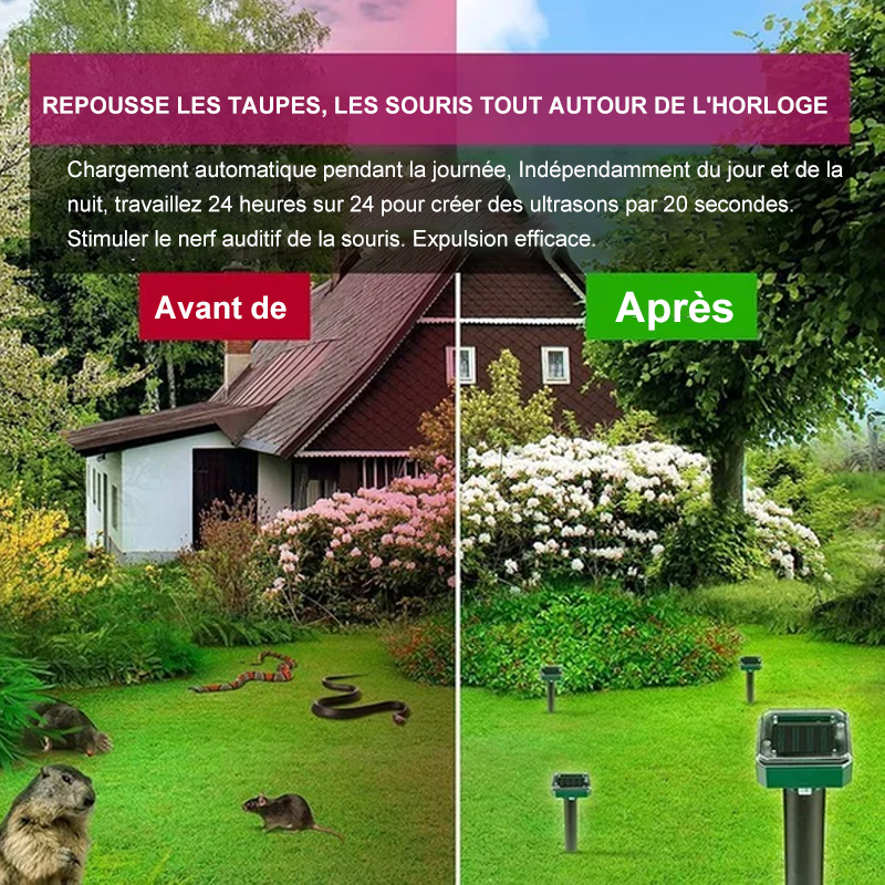 Répulsif solaire antiparasitaire pour jardin