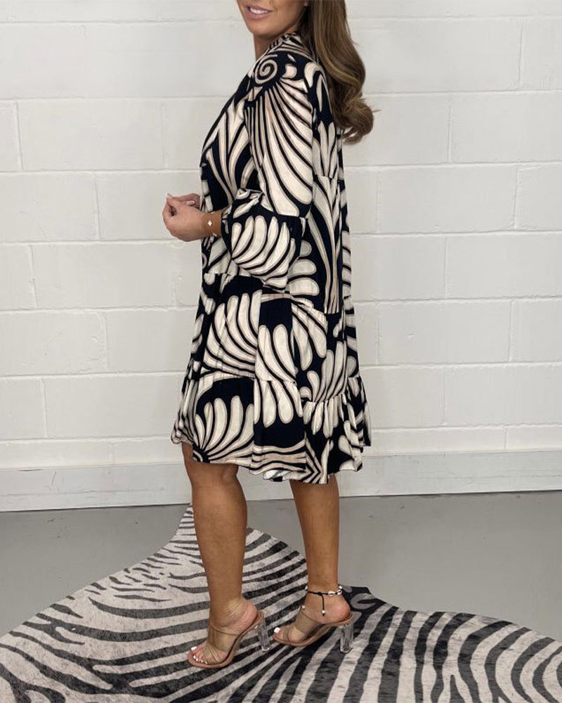 Robe décontractée imprimée à col en V
