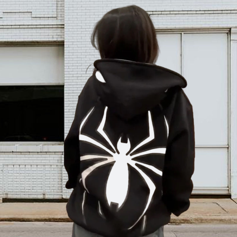 Sweat à capuche zippé Spider Punk