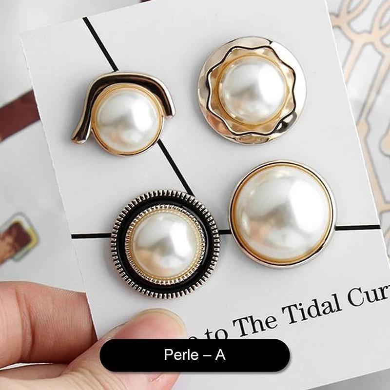 Boutons de Broche Décor Rond Perle