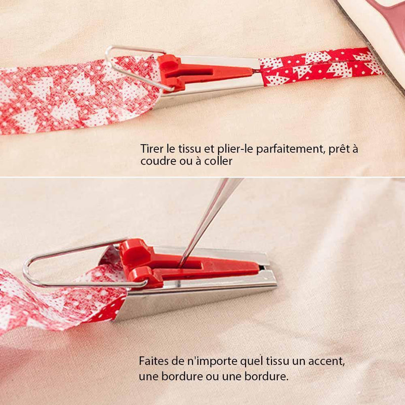 Kit de Outils de Tissu Biais Fabricant Ruban pour Décoratif Bricolage 5 Pièces