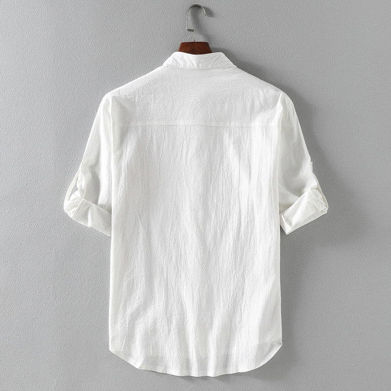 Chemise en lin à manches courtes