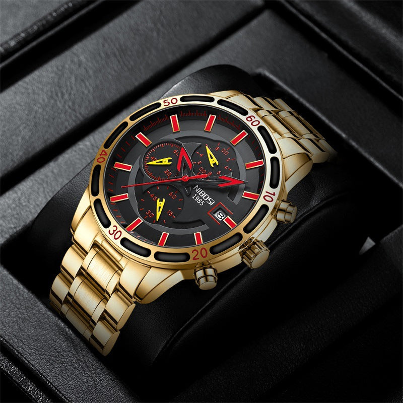 Montre à quartz multifonction pour homme