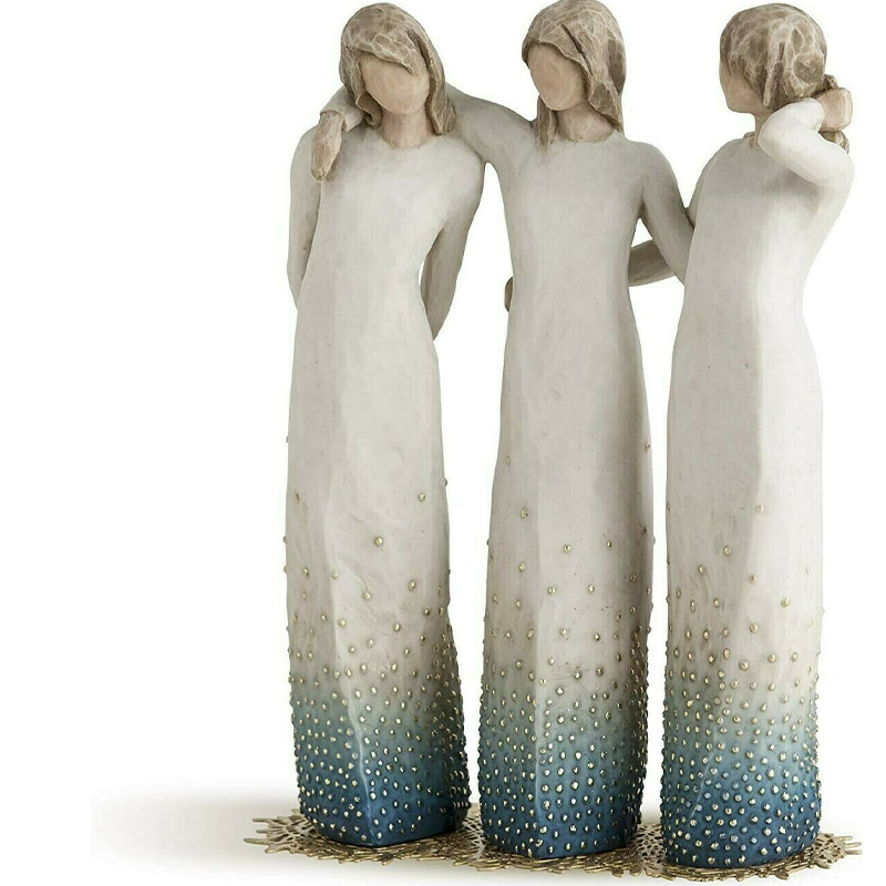 À mes côtés, figurine sculptée peinte à la main