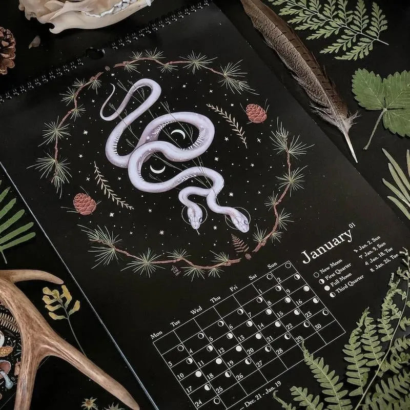 Calendrier lunaire de la forêt sombre 2022/2023/2024