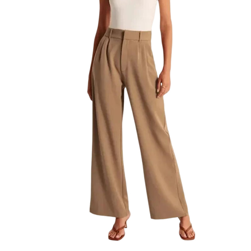 Pantalon confortable et ajusté à jambes larges