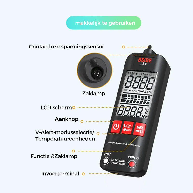 A1 Volautomatische Intelligente Digitale Multimeter Tegen Brandwonden